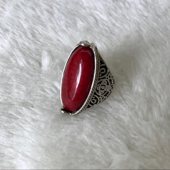 Jewelry - 5/$25 Red stone silver ring
